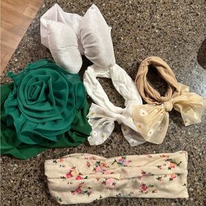 Floral and Solid Headband Set